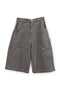 【PRE-ORDER】CIRCLE CUT-OUT WASHED HALF PANTS -BROWN SWEAT-