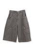 【PRE-ORDER】CIRCLE CUT-OUT WASHED HALF PANTS -BROWN SWEAT-