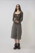 CIRCLE CUT-OUT WASHED HALF PANTS -BROWN SWEAT-