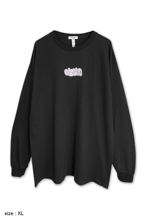 nyke × MINE × Cycle THROW UP LONG SLEEVE TEE -BLACK-