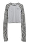 【PRE-ORDER】WAVY CHECK RAGLAN LONG SLEEVE TEE -ASH GRAY × GRAY-