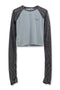 【PRE-ORDER】WAVY CHECK RAGLAN LONG SLEEVE TEE -LIGHT BLUE × CHARCOAL-