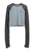 【PRE-ORDER】WAVY CHECK RAGLAN LONG SLEEVE TEE -LIGHT BLUE × CHARCOAL-