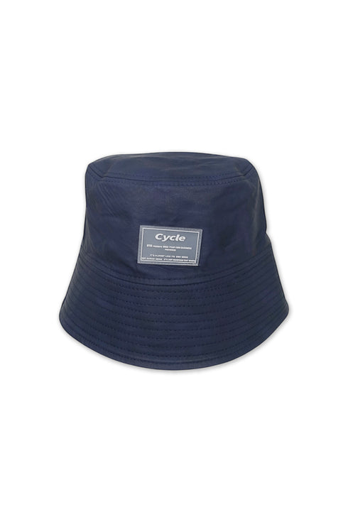 VEGAN LEATHER BUCKET HAT -NAVY- *Last1