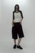 【PRE-ORDER】CIRCLE CUT-OUT WASHED HALF PANTS -BLACK DENIM-