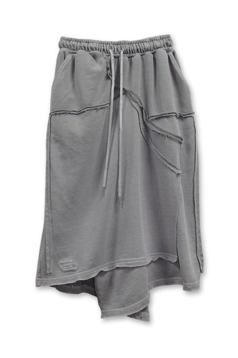 【PRE-ORDER】WASHED CUT-OFF SWEAT SKIRT -GRAY-