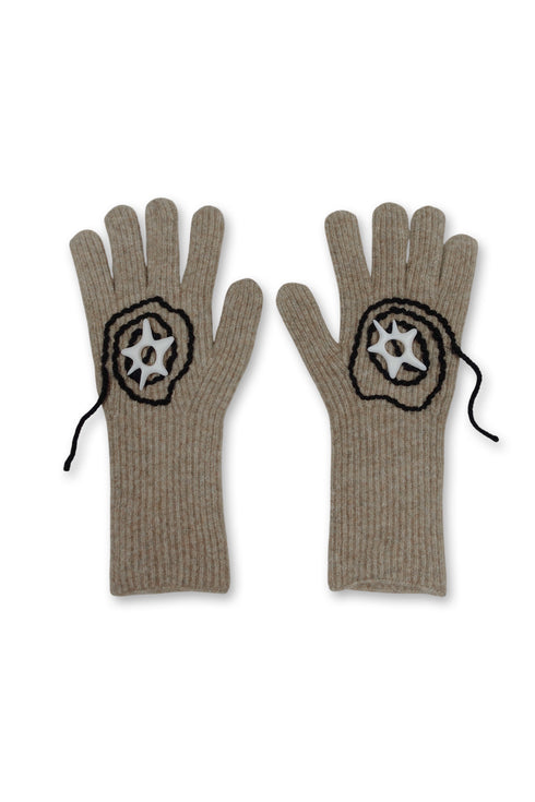 【PRE-ORDER】SPIRAL STAR KNIT GLOVES -BEIGE-