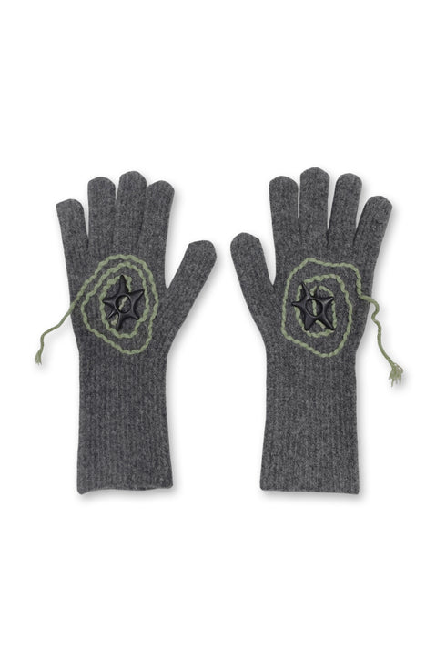 【PRE-ORDER】SPIRAL STAR KNIT GLOVES -CHARCOAL-