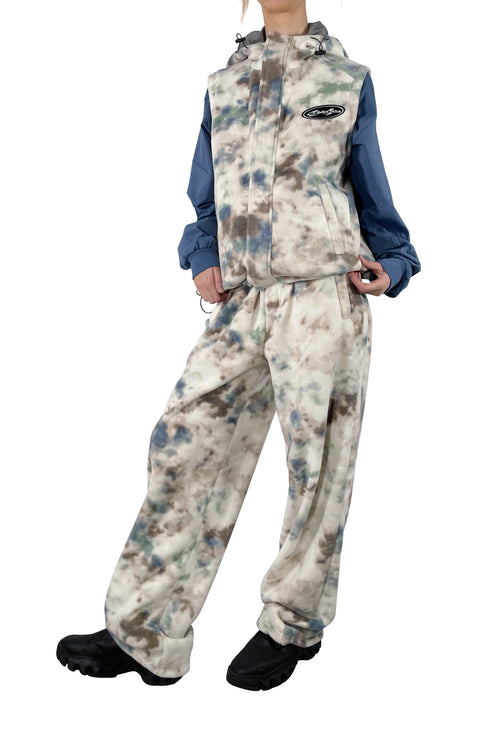 TIE-DYE BOA VEST -IVORY MIX- *Last1