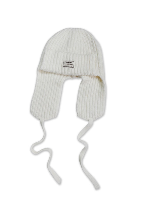 DRAW CODE MOHAIR KNIT CAP -WHITE-