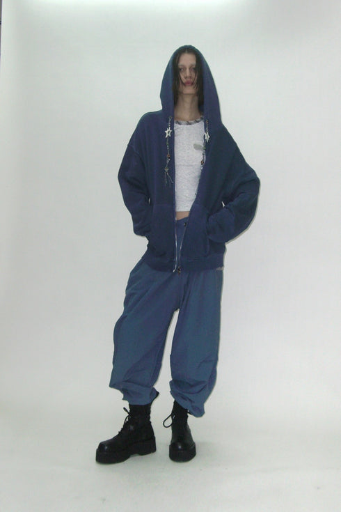 【PRE-ORDER】NYLON TUCK STITCH PANTS -STEEL BLUE-
