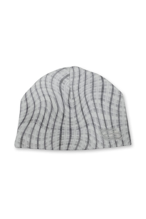 WAVY CHECK BEANIE -GRAY MIX-
