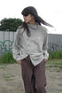 ZIP-UP DECONSTRUCTED SWEAT TOPS -GRAY-