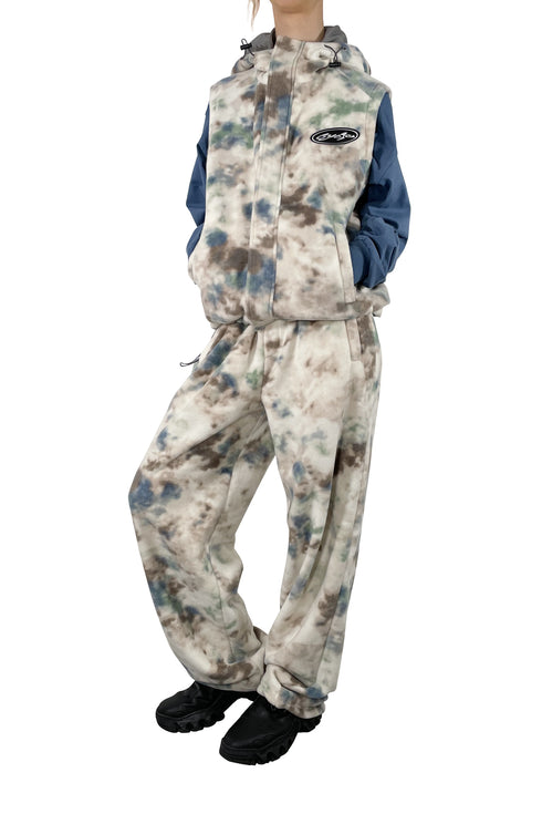 TIE-DYE BOA VEST -IVORY MIX- *Last1