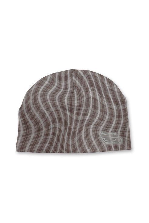 WAVY CHECK BEANIE -BROWN MIX-