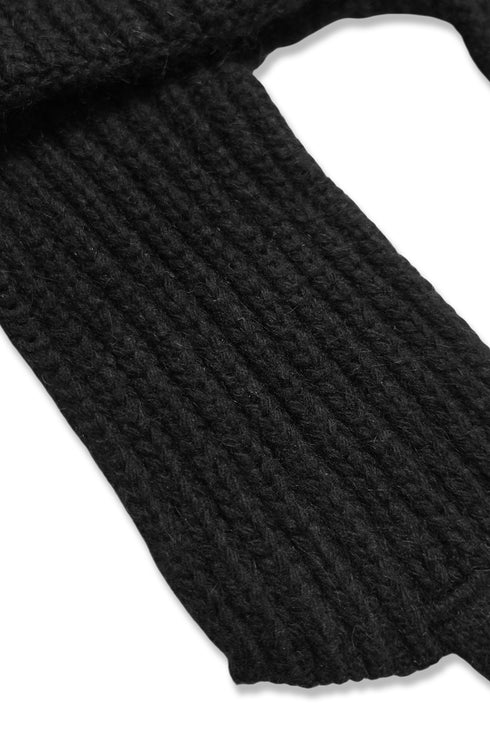 DRAW CODE MOHAIR KNIT CAP -BLACK-
