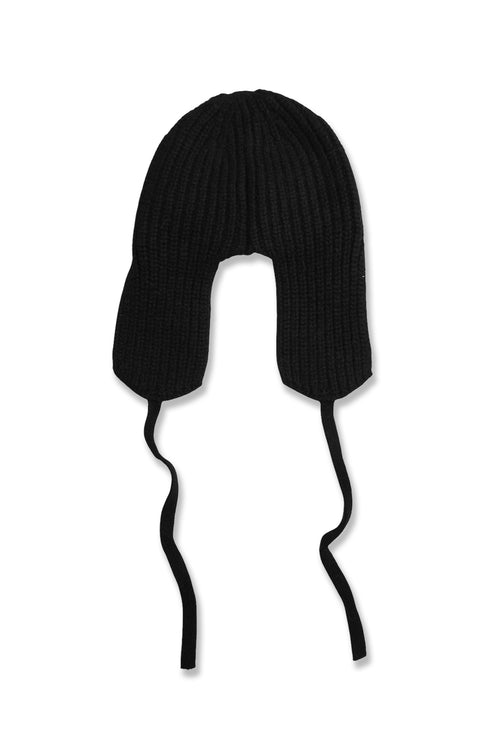 DRAW CODE MOHAIR KNIT CAP -BLACK-