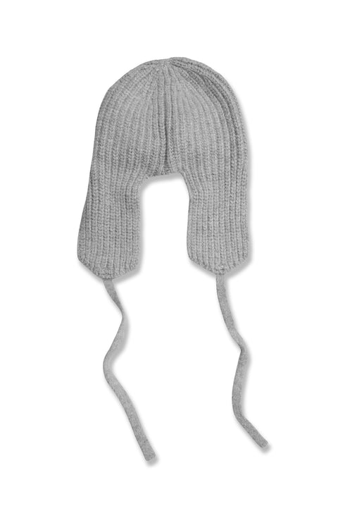 DRAW CODE MOHAIR KNIT CAP -GRAY-