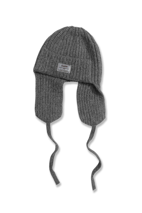 DRAW CODE MOHAIR KNIT CAP -CHARCOAL-