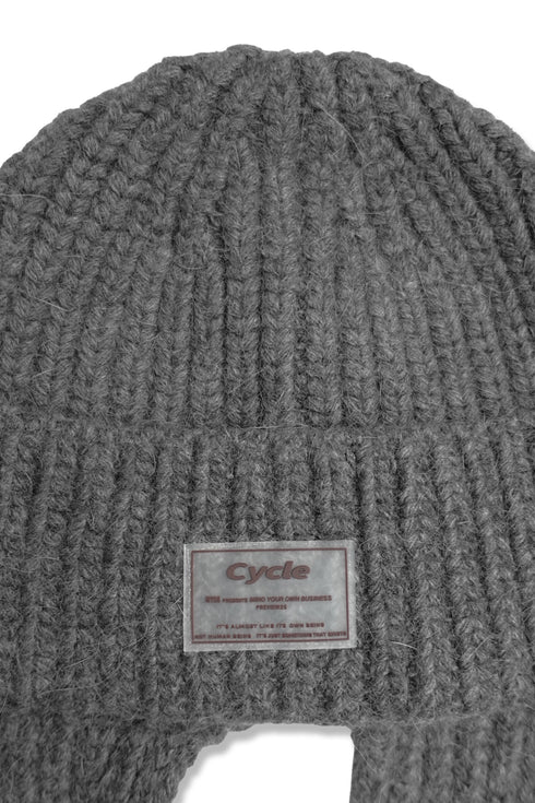DRAW CODE MOHAIR KNIT CAP -CHARCOAL-