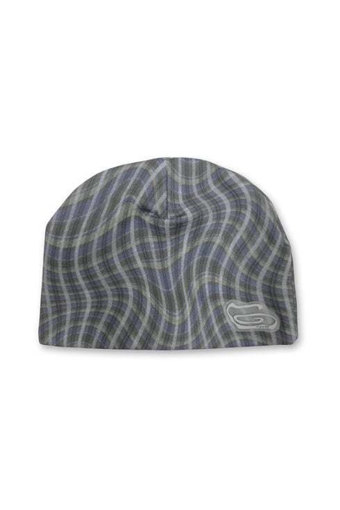WAVY CHECK BEANIE -BLUE MIX-