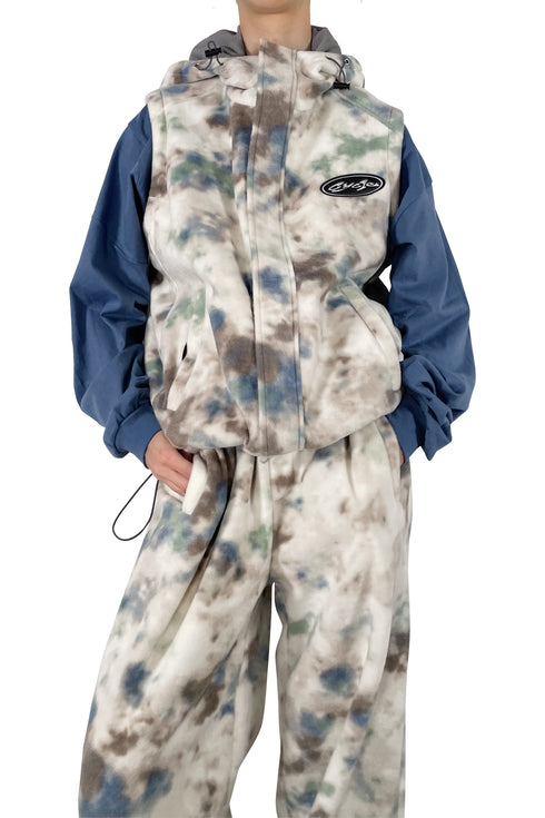 TIE-DYE BOA VEST -IVORY MIX- *Last1