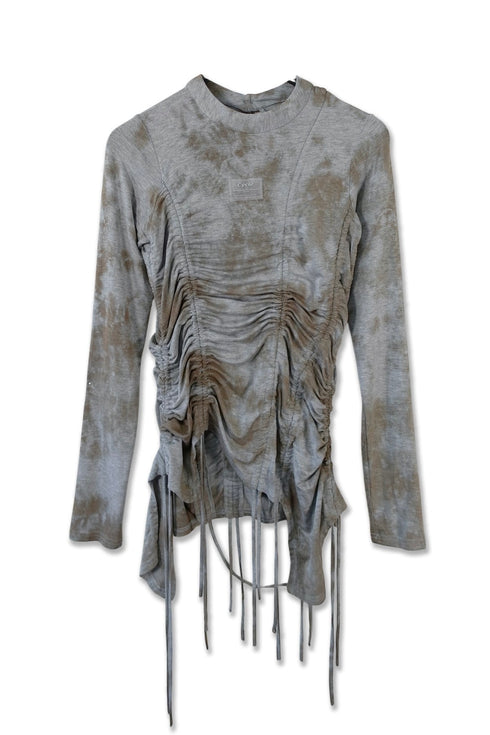 RUCHED ECLIPSE DYE TOP -GRAY MIX-