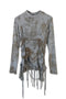 RUCHED ECLIPSE DYE TOP -GRAY MIX-