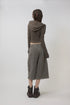 CIRCLE CUT-OUT WASHED HALF PANTS -BROWN SWEAT-
