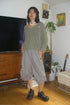 TUCKED CHECK HALF PANTS -GRAYISH BEIGE-
