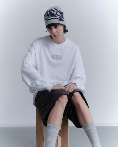 nyke × MINE × Cycle THROW UP LONG SLEEVE TEE -WHITE-