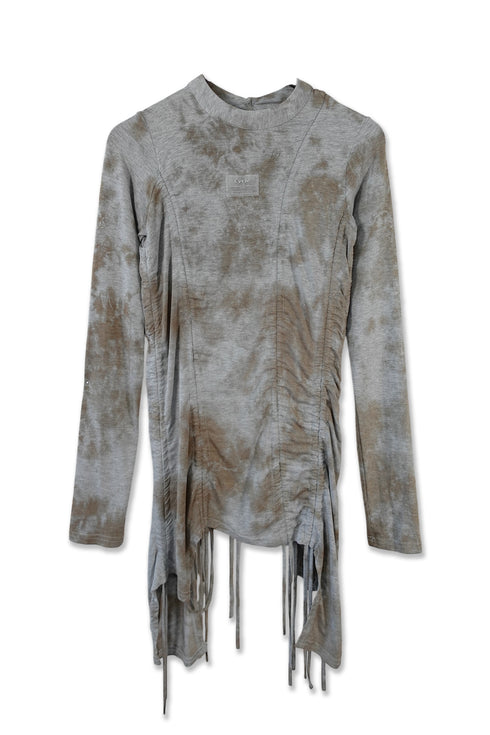 RUCHED ECLIPSE DYE TOP -GRAY MIX-