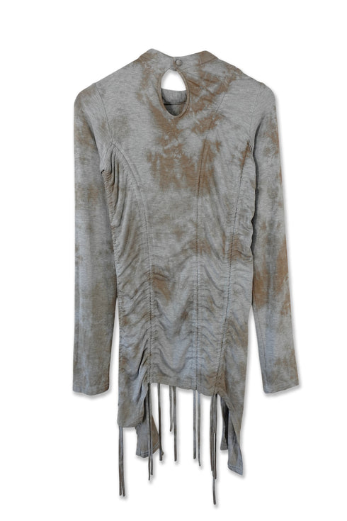 RUCHED ECLIPSE DYE TOP -GRAY MIX-