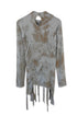 RUCHED ECLIPSE DYE TOP -GRAY MIX-