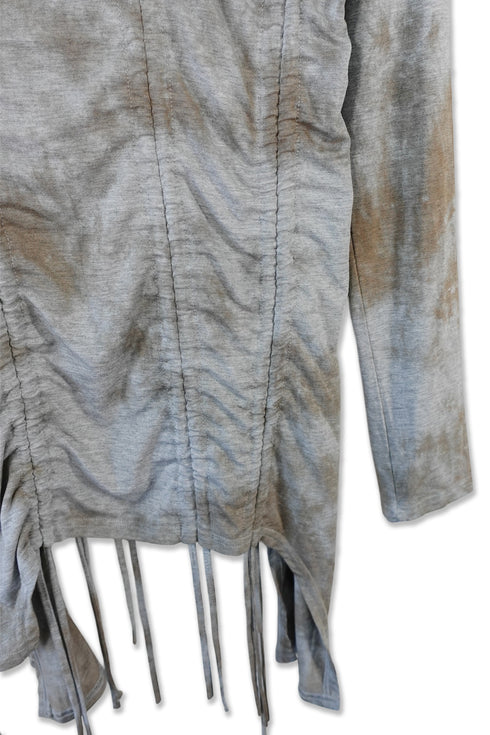 RUCHED ECLIPSE DYE TOP -GRAY MIX-