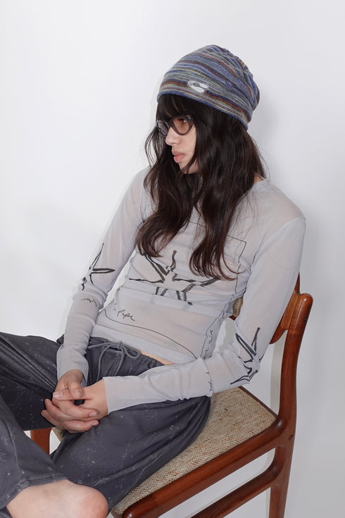 MULTI STRIPE BEANIE -MIX- *Last1