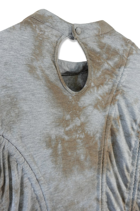 RUCHED ECLIPSE DYE TOP -GRAY MIX-
