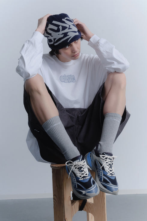 nyke × MINE × Cycle THROW UP LONG SLEEVE TEE -WHITE-