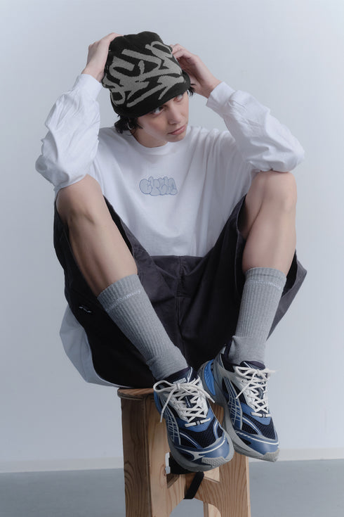 nyke × Cycle TAG BEANIE -BLACK×GRAY-