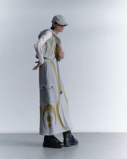 SPIRAL EMBROIDERY CAP -GRAY-