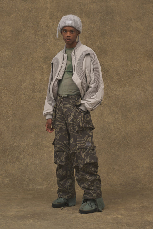 DRAW CODE MOHAIR KNIT CAP -GRAY-