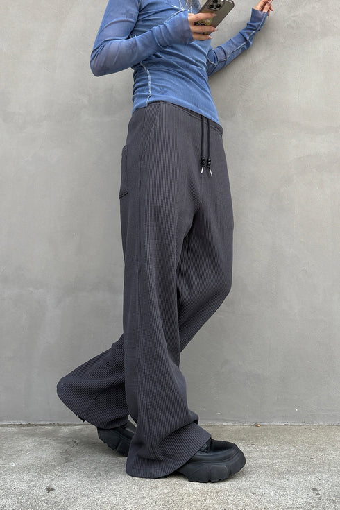 SUMMER WAFFLE CHILL-OUT PANTS -CHARCOAL-