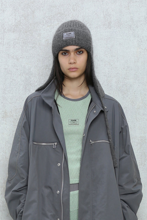 DRAW CODE MOHAIR KNIT CAP -CHARCOAL-