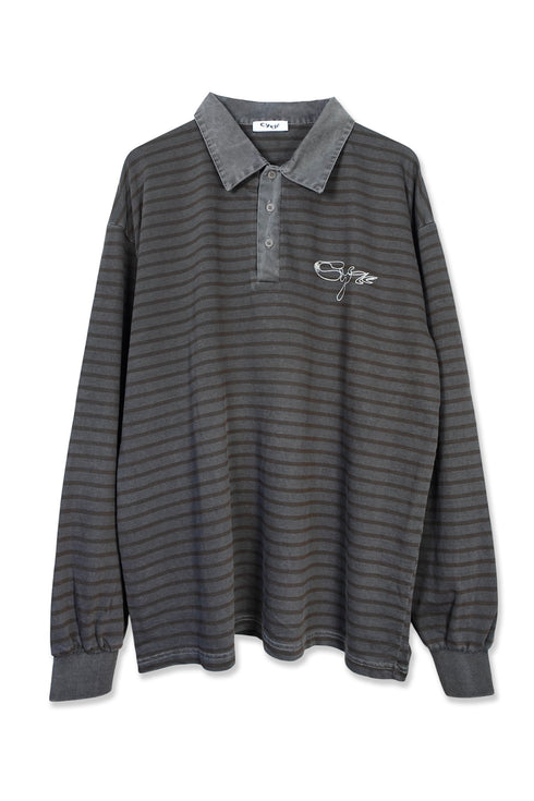 WASHED STRIPED POLO SHIRT