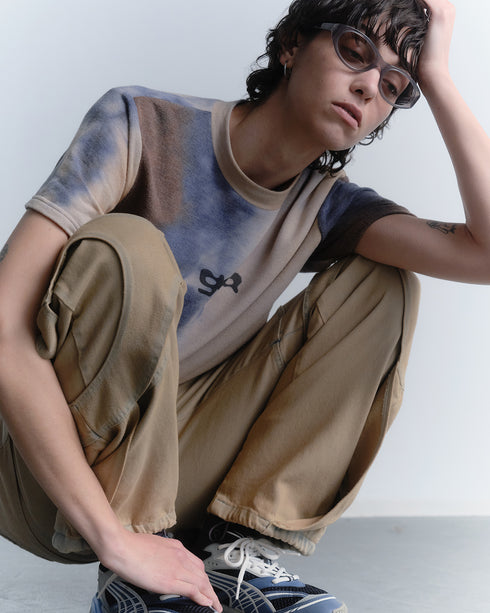 CIRCLE CUT-OUT PANTS -RUSTED BEIGE-