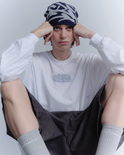 nyke × MINE × Cycle THROW UP LONG SLEEVE TEE -WHITE-