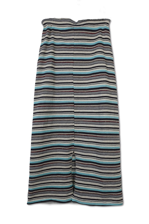 【RESTOCK】MULTICOLOR STRIPE DRAWSTRING SKIRT -BLUE MIX-