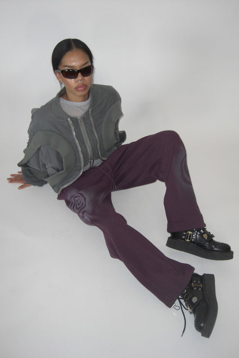 PAINTED SPIRAL SWEAT PANTS -BORDEAUX- *Last1