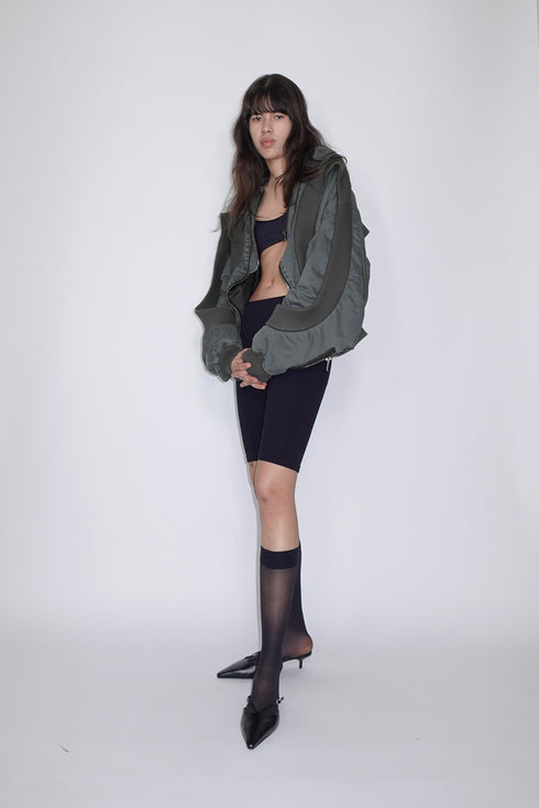 CIRCLE RIB WASHED MA-1 -STONE CHARCOAL-