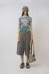 CIRCLE CUT-OUT WASHED HALF PANTS -BROWN SWEAT-